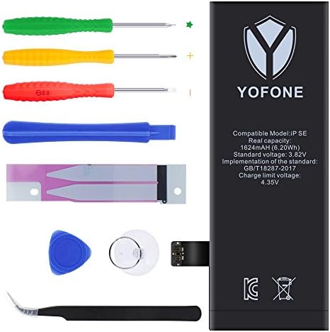 YOFONE Battery for iPhone SE with Cpmplete Repair Tool Kits and Instruction [365 DAYS Warranty]