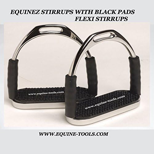 Equinez Tools Flex Stainless English Saddle Stirrups Iron Pads Knee Ankle Stress Pain Relief