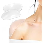 2 Pack Silicone Shoulder Pads for Women, Reusable Invisible Clear Shoulder Pads, Anti-Slip Breathable Silicone Shoulders Pad for Women Clothing, Push-Up Enhancers