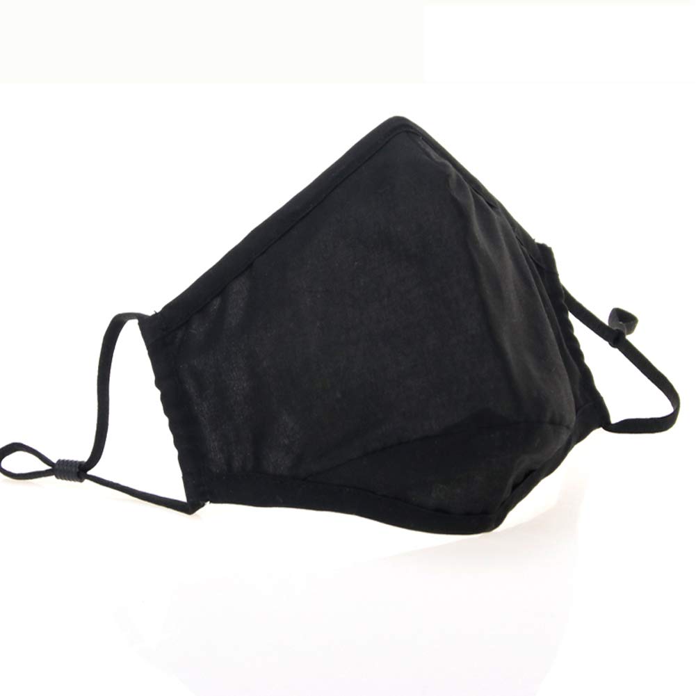 Cotton Mask for Face Black Set Anti Dust Large Unisex Face Washable Mouth with Filters Organic Design Pack Korean Sports Running N95/99 Filters Cycling Outdoor Activated Carbon Pollution Pollen Dust