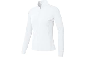 BGOWATU Women's Workout Jacket Lightweight Zip up Running Athletic Jackets with Thumb Holes