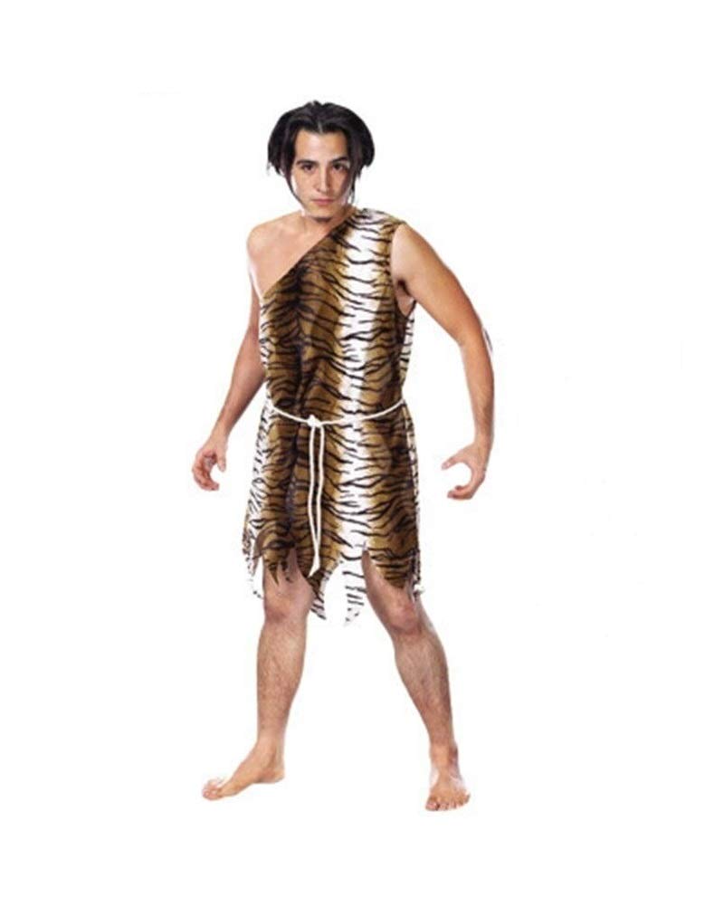 Matissa Cave Girl Halloween Costume Savage Girl Fancy Dress Party (Caveman Tiger Skin, 3XL)