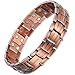RainSo Mens Copper Double Row Magnetic Bracelets with 3500 Gauss Wristband Adjustable (Double Row Magnetic Style 2)