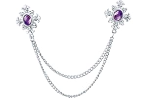 ABJFJE Elegant Cross With Hanging Chain Brooch Gold Silver Plated Oval Crystal Rhinestone Corsage Tassel Chain Suit Jacket Brooch Pin for Men Husband Gifts