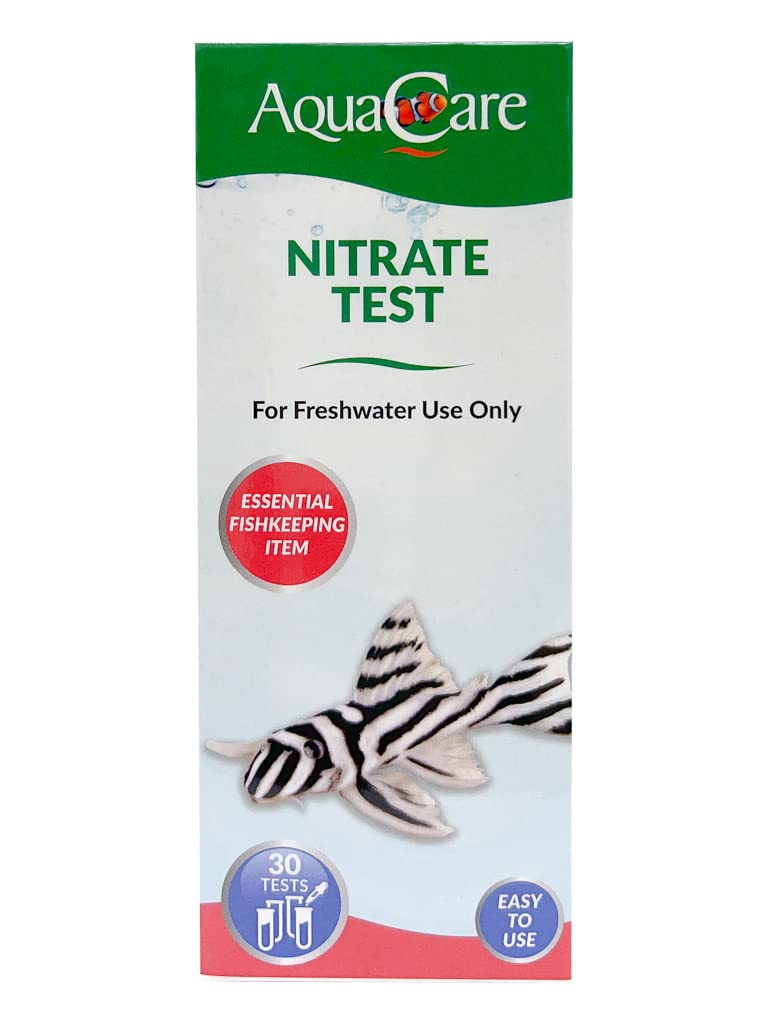 AquaCare Nitrate Liquid Test Kit, Aquarium Water Test Kit For Freshwater Fish Tanks (30 Tests)