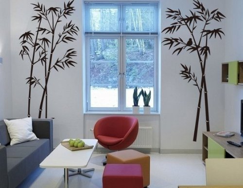 HPG 1 X Hotportgift Bamboo Mural Home Decor Decals Decorative Removable Craft Art Wall Stickers Black, OneSize