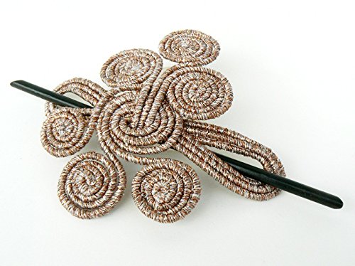 Wire fascinator Swirl Curly Hair accessory Stick barrette Copper Hair slide Scarfpin brooch Headdress Sparkly clamp Large hair clip