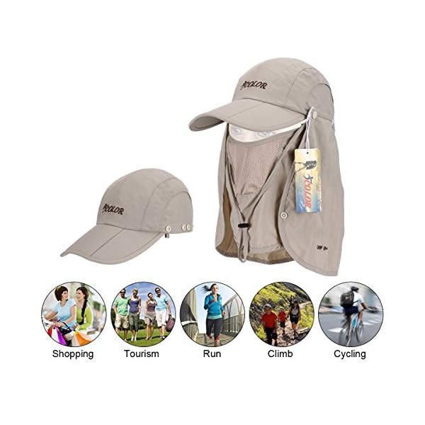 ICOLOR-Sun-Caps-Flap-Hats-360-Solar-Protection-UPF-50-Sun-Cap-Removable-NeckFace-Flap-Cover-Caps-for-Man-Women-BaseballBackpackingCyclingHikingFishingGardenHunting-Outdoor-Camping