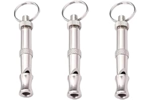 Xinjincang 3Pcs Silver Adjustable Ultrasonic Dog Whistle,Portable Whistle Pet Whistle Supersonic Whistle Dog Whistles for Pet Training