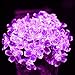 Vmanoo Battery Operated Timer String Lights 50 LED Blossom Flower Fairy Christmas Lighting Decor For Outdoor, Indoor, Garden, Patio, Bedroom Wedding Decorations (Purple)