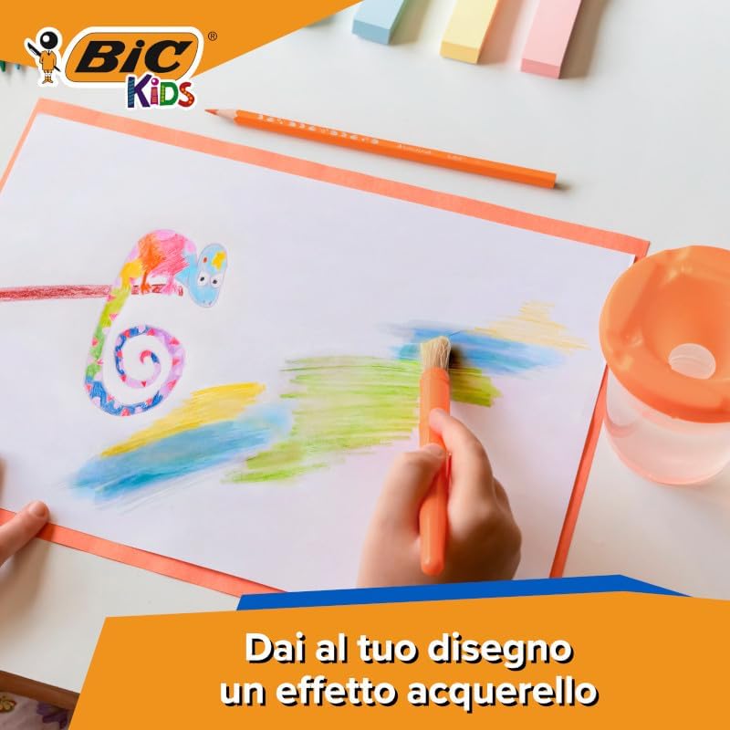 Matite Colorate Acquerellabili, Aquacouleur, Colori Assortiti, Confezione da 24 Matite, Colori per Bambini a Casa e a Scuola