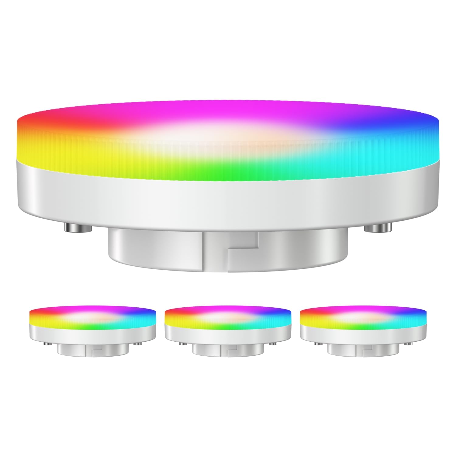 ledscom.de 4 Pieces GX53 LED RGB Bulbs, Warm White - Cool White (2900-6100 K), 6.6 W, 670lm, 107°, Smart Home, WLAN, Alexa, matt