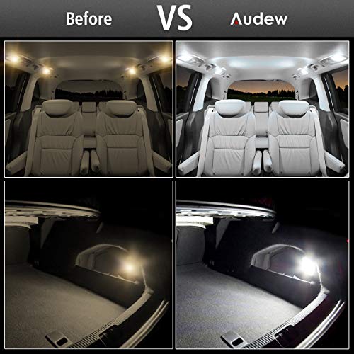 image for Audew 10 pcs 194 LED Bulb 6000K Super Bright T10 194 168 W5W LED Light