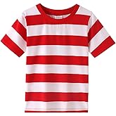 Spring&Gege Boys Short Sleeve Striped Cotton Crew Neck T-Shirt