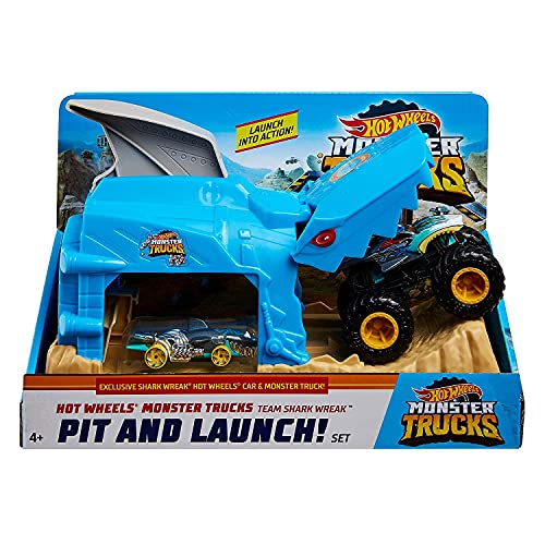 Hot Wheels Monster Truck Pit & Launch Playsets with a 1 Monster Truck