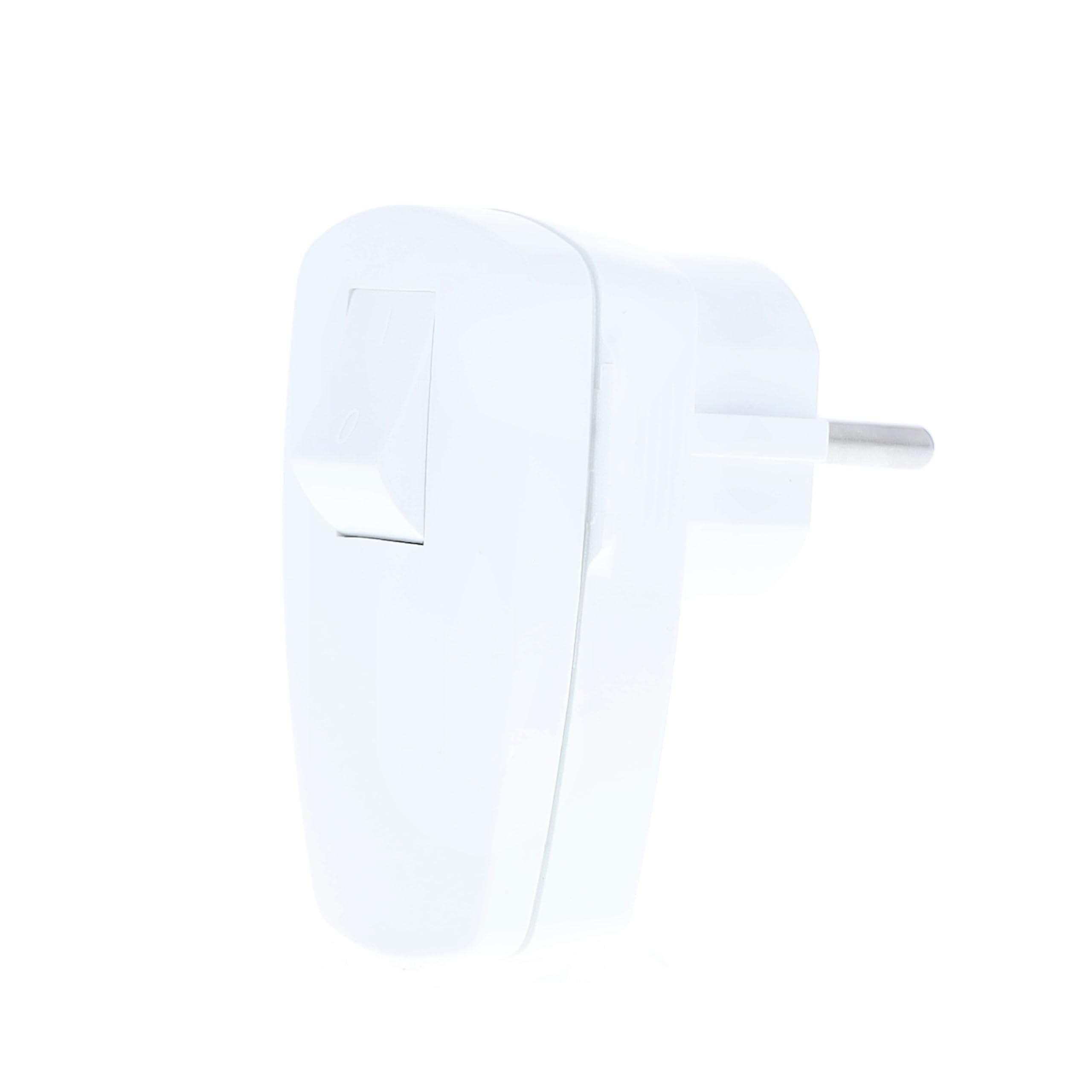 AS – Schwabe 45035 Angled Safety Contact Plug Socket, 230 V / 16 A, With Switch, White