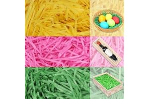 JOYIN 680 g (24 oz.) Tricolor Easter Grass is Pastel Colors (Pink, Yellow and Green) Easter Eggs Hunt, Basket Stuffers/Fillers, Party Favor, Decor