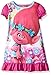 Dreamworks Girls' Big Trolls Nightgown, Poppy Candied Carnation SS, 8