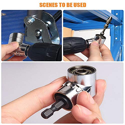 105 Degree Right Steel Angle Driver Angle Extension Power Screwdriver Dril with 1/4 Drive Hex Bit Quick Magnetic Drill Bit Angled Bit Power Drill Tool,Multifunction Right Angle Drill