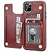 for iPhone 11 Pro Max Wallet Case with Card Holder,OT ONETOP PU Leather Kickstand Card Slots Case,Double Magnetic Clasp and Durable Shockproof Cover for iPhone 11 Pro Max 6.5 Inch (Brown)