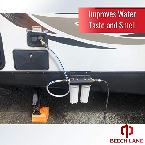 Beech Lane External RV Dual Water Filter System, LeakFree Brass