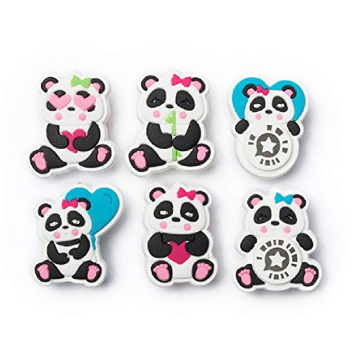 Kudo Banz Panda Kudo Collection - 6 Kudo Charms. For Use with Kudo Banz Starter Kit. Wristbands Not Included