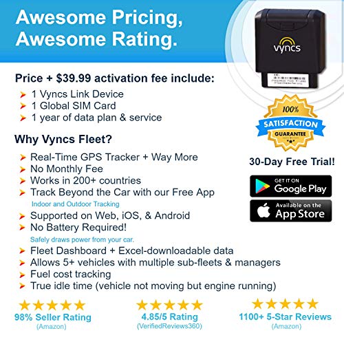 thumbnail image 2 of VyncsFleet GPS Tracker - No Monthly Fee, 4G LTE OBD Real-Time Vehicle Tracker For Fleets & Trucks With Free 1-Year Data 2 of 14