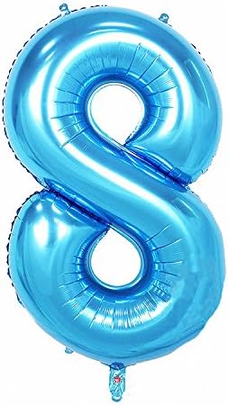 Smakke 10Pcs 40 Inch Number Balloons Baby Shower 1St Big Helium Foil Ballon Gold Silver Pink Digit Globos Birthday Party Wedding Decor Ballon F-Blue 8 40Inch