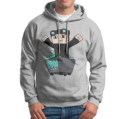 XJBD Men's Diamond Minecart Sweatshirt Ash Size XXL