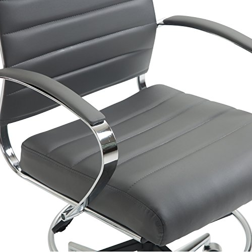 Poly and Bark Tremaine Drafting Chair in Vegan Leather, Grey - Thumbnail 4