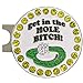 Giggle Golf Bling Golf Ball Marker with Magnetic Hat Clip – Get in The Hole Bitch Funny Sparkly Marker for Women Golfers – Fun Golf Gift with Organza Bag & Bonus Hand Cream