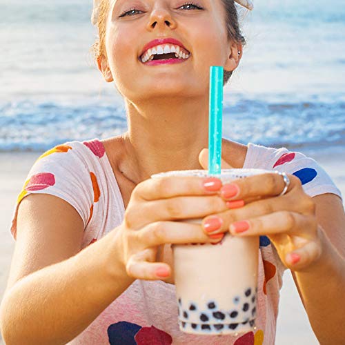 Extra breite 12 wiederverwendbare Smoothie-Strohhalme, ideal für Bubble Tee, Boba Tee und Milchshakes, 26 cm lang, 10… – Bild 6