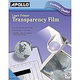 Apollo Transparency Film for Laser Printers, Black on Clear, 50 Sheets/Pack (CG7060)