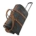 Kattee Rolling Duffle Bag with Wheels Canvas Travel Luggage Duffel Bag 50L (Dark Gray)