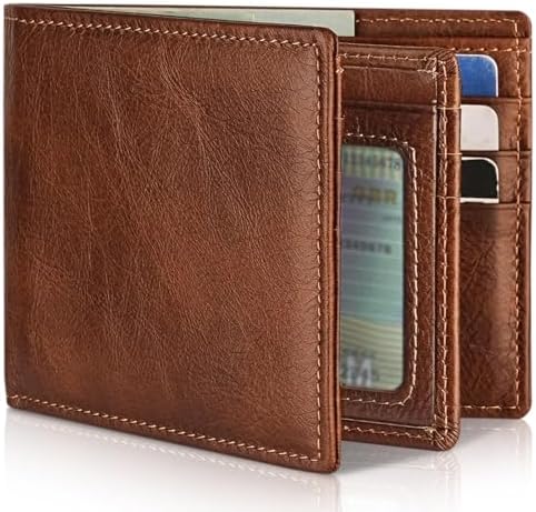 Amazon.com: CHANPINCL Mens Flipping ID Window Leather RFID