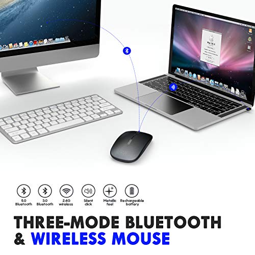 Mouse Bluetooth TECKNET Ricaricabile - Mouse Wireless Silenzioso 4800 DPI, Tri-Mode Per PC, Mac, Android - Foto 4