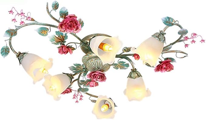 Landhausstil Deckenlampe Romantische Blumen Deckenleuchte Kreative
