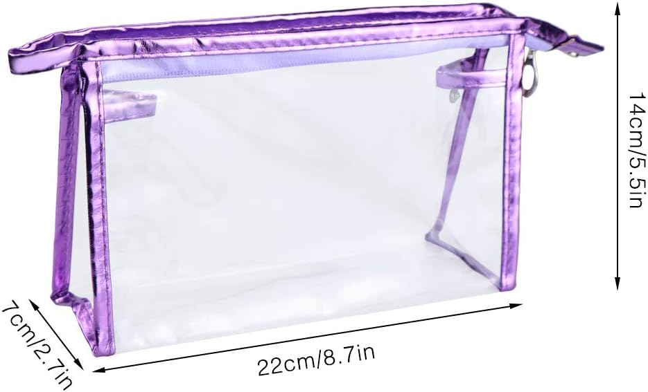 Meetory 5 Pcs Transparent Waterproof Cosmetic Bag Toiletry Bags, PVC Vinyl Makeup Organizing Bag - Image 4