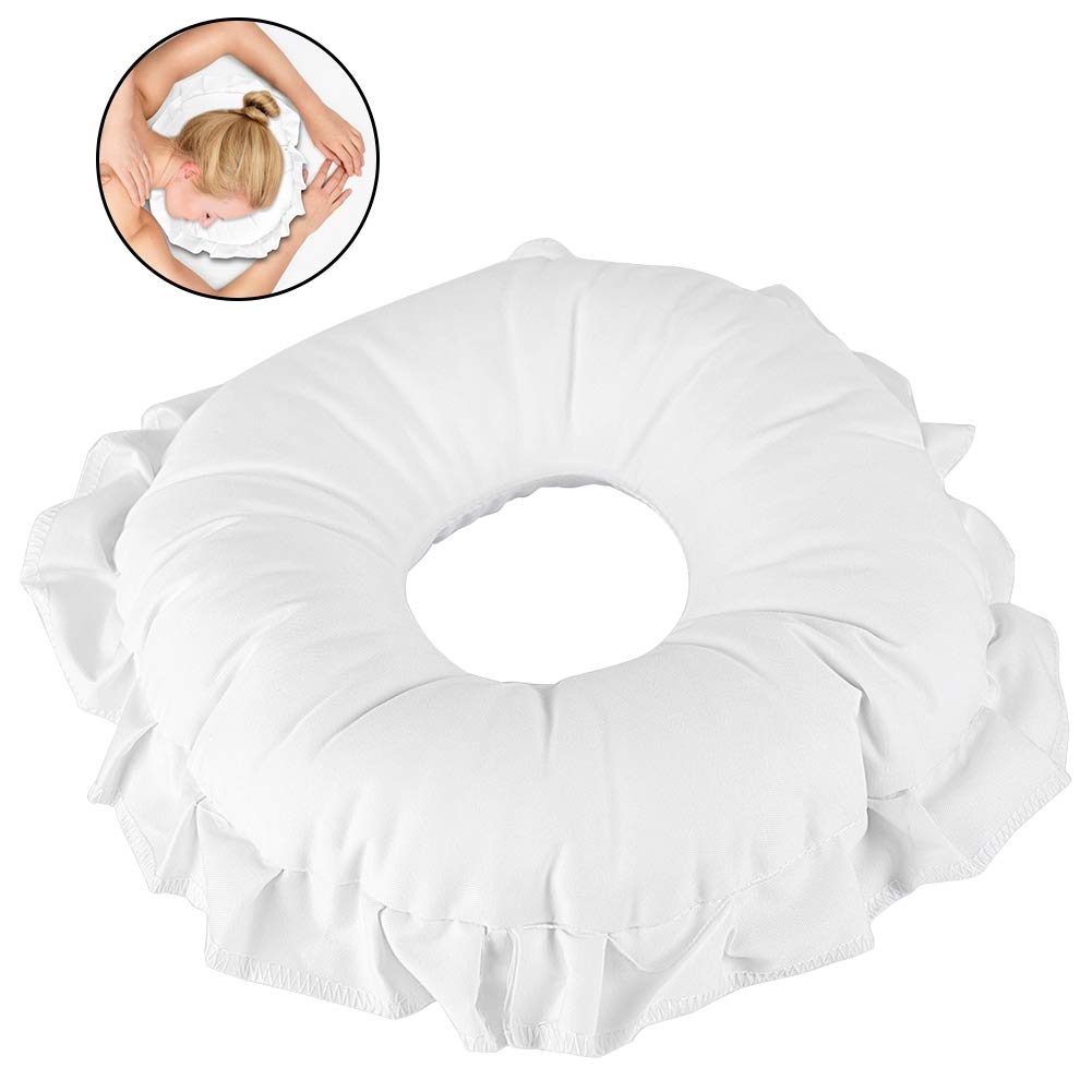 Soft Face Rest Pillow, Polyester Face Support Relax Pillow Beauty SPA Salon Massage Hollowed Pillow Travel Nap Relaxation Rest Cushion for Massage Table Travel Home Use(White) : Beauty