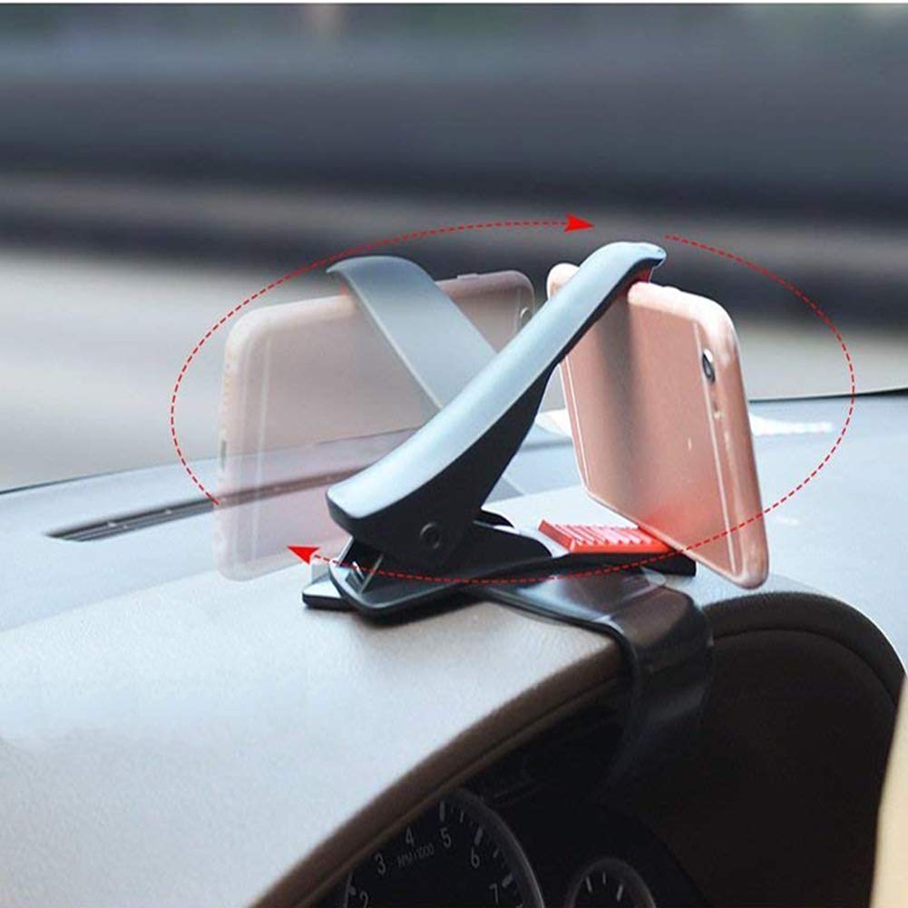 Car Phone Mount, ZOORE 360 Rotary Car Dashboard Phone Holder Front View Design HUD GPS with 5 Cable Clip for iPhone Xs, 8, 8 Plus, 7 Plus, Samsung Galaxy S9, S8 Plus, S7, Note 9 Edge, Google and More