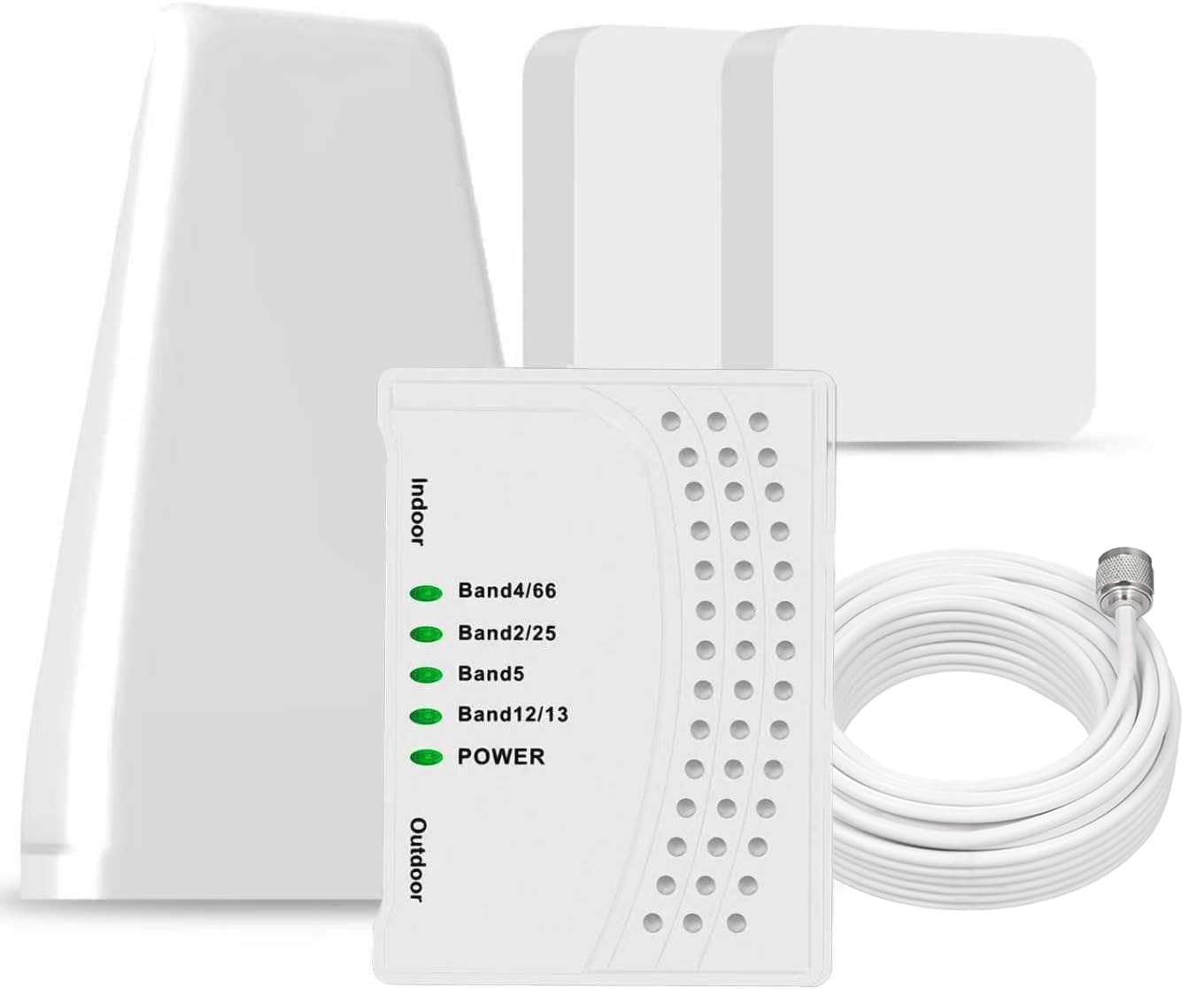 Photo 1 of Cell Phone Booster for Home, Up to 7000Sq. Ft,Cell Phone Signal Booster for Rural Area with 2 Indoor Panel Antennas,Boosts 5G 4G LTE for Home (White)