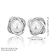 Fulemay 18K Gold Plated Stud Earrings, Clear Zirconia Twist