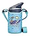 Laken Tritan Kids Leak Free Sports Water Bottle with Jannu Straw Cap, 15 Oz, Kukuxumusu Blue (Cover/Strap)