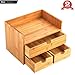 Ancona Life Desktop Organizer 3-Tier Mini Desk Makeup Organizer with Drawers Bamboo Brown