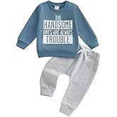 Baby Boy Fall Clothes Set Long Sleeve Letter Print Sweatshirt Pants Toddler Infant Outfits 6 12 18 24 Months 2T