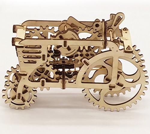 3D Wooden Puzzles Laser Engraving DIY Safe Assembly Constructor Kit Toy for Kids Teens and Adults (D2 Mechanical Tractor)