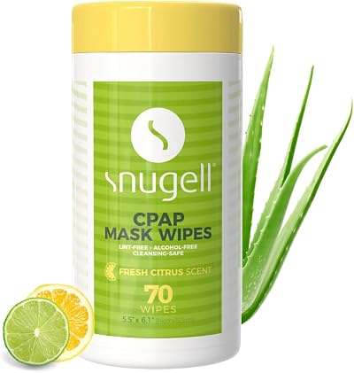Snugell Citrus Scented Travel CPAP Mask Wipes 70 Count Canister