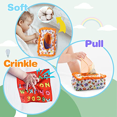 Baby Tissue Box Toy 6 to 12 Months Montessori Newborn Sensory Toys