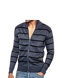 Enimay Men's Zip Up Striped Turtleneck Long Sleeve Sweater Business Style Cardigan