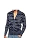Enimay Men's Zip Up Striped Turtleneck Long Sleeve Sweater Business Style Cardigan